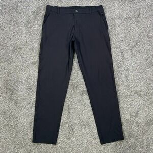 Lululemon Commission Pant Relaxed Fit‎ Mens 36 Black Athleisure Casual Repaired